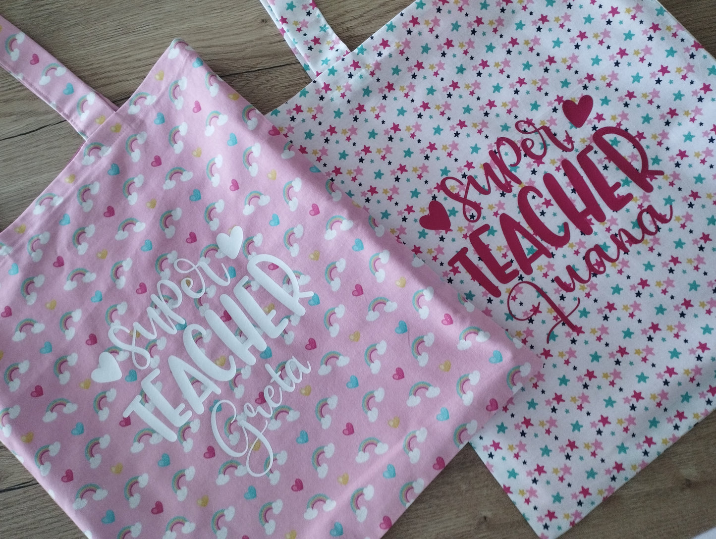 Shopper fantasie varie con scritta personalizzata