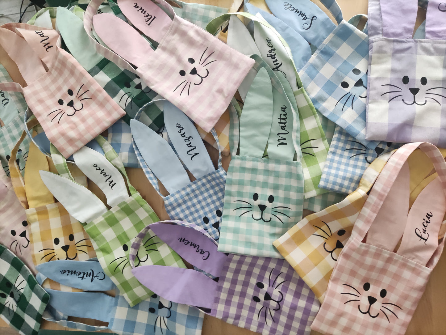 Borsette coniglio con pon pon