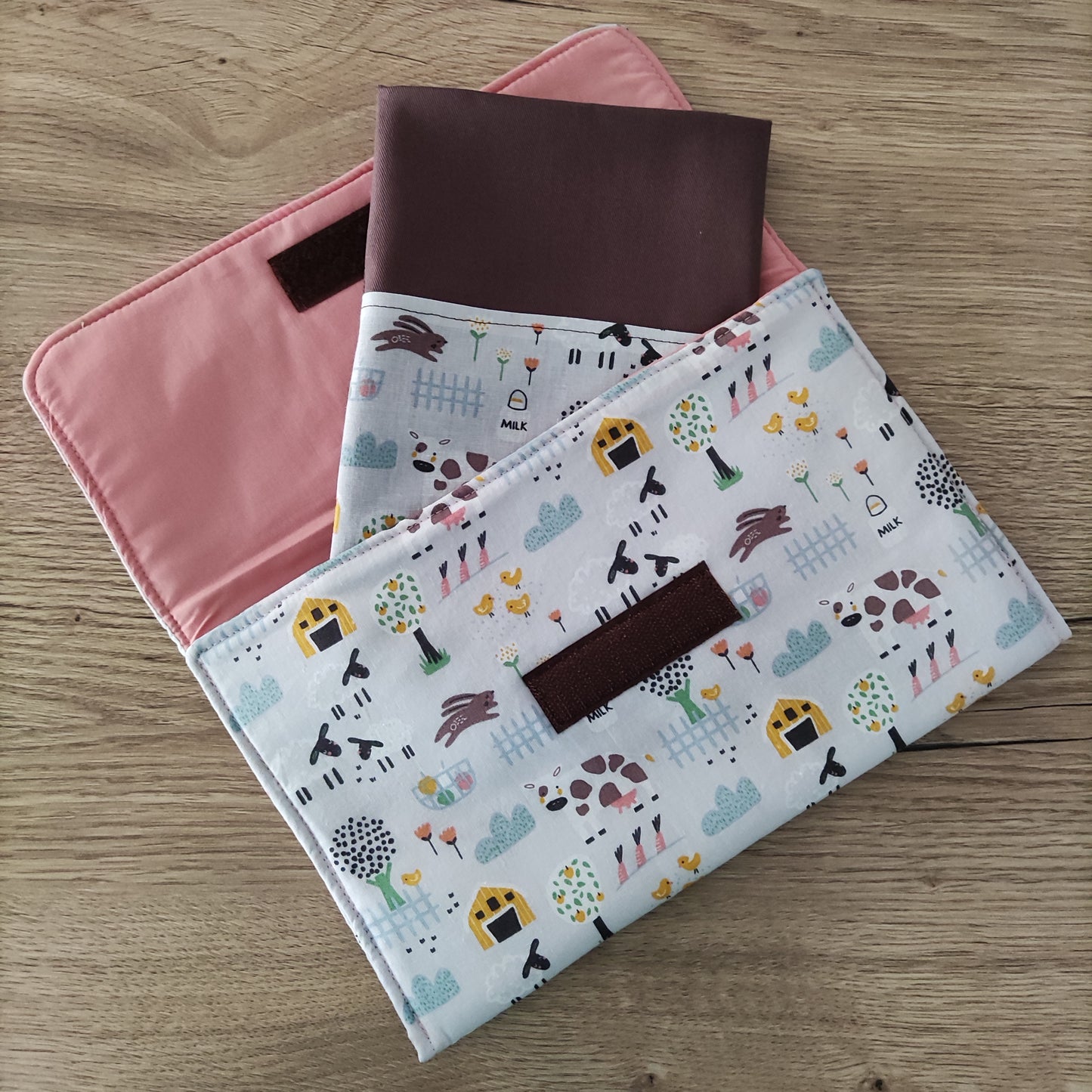 Porta tovagliolo asilo con tovagliolo - Fattoria rosa e giallo