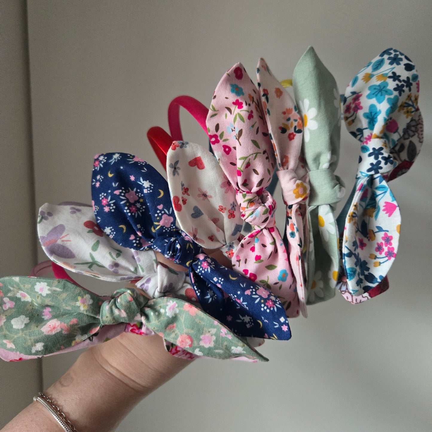 Cerchietto con fiocchetto fantasie primaverili