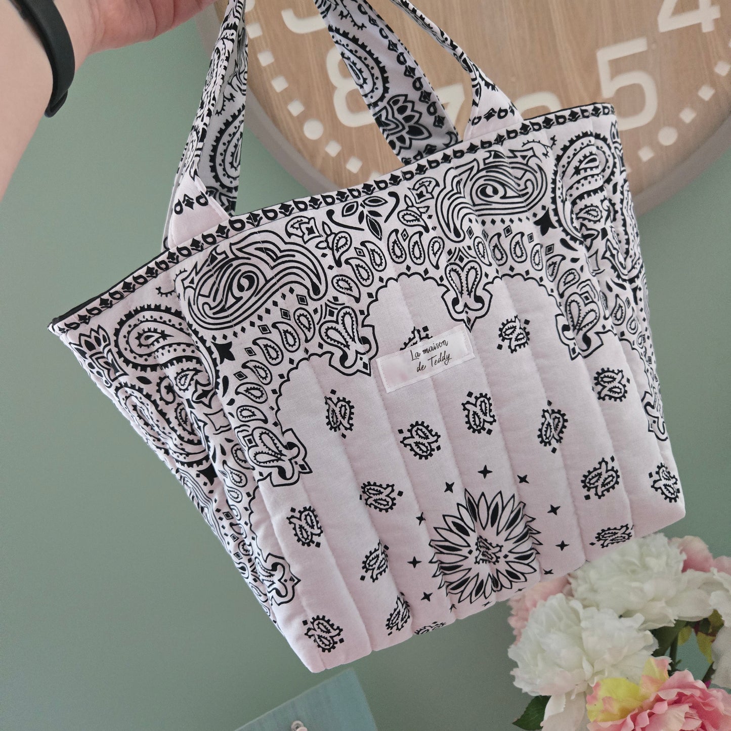 Borsa secchiello trapuntato bandana