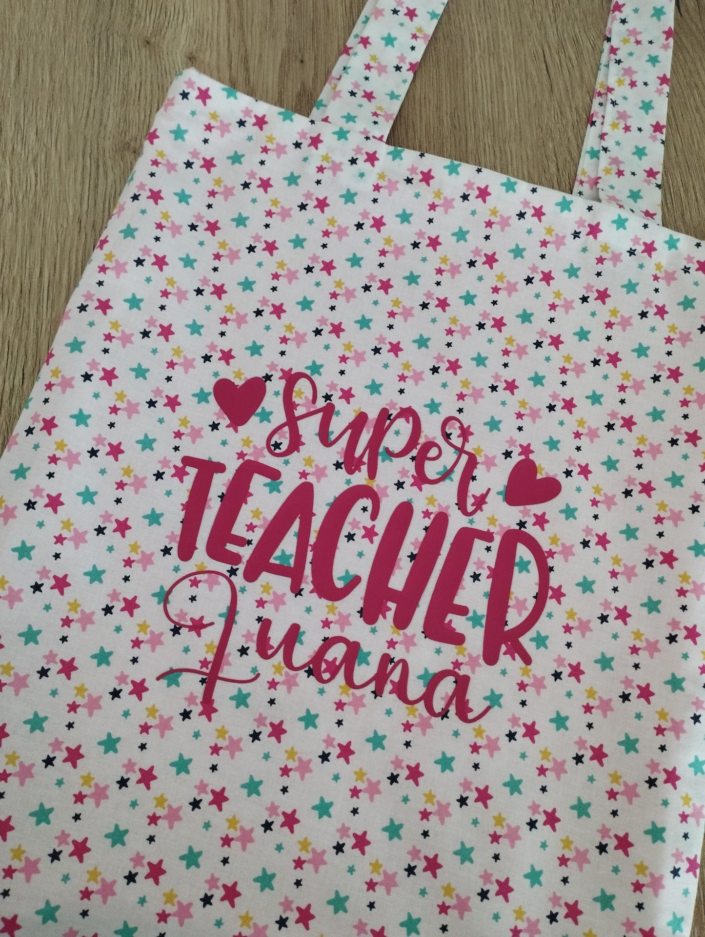 Shopper fantasie varie con scritta personalizzata