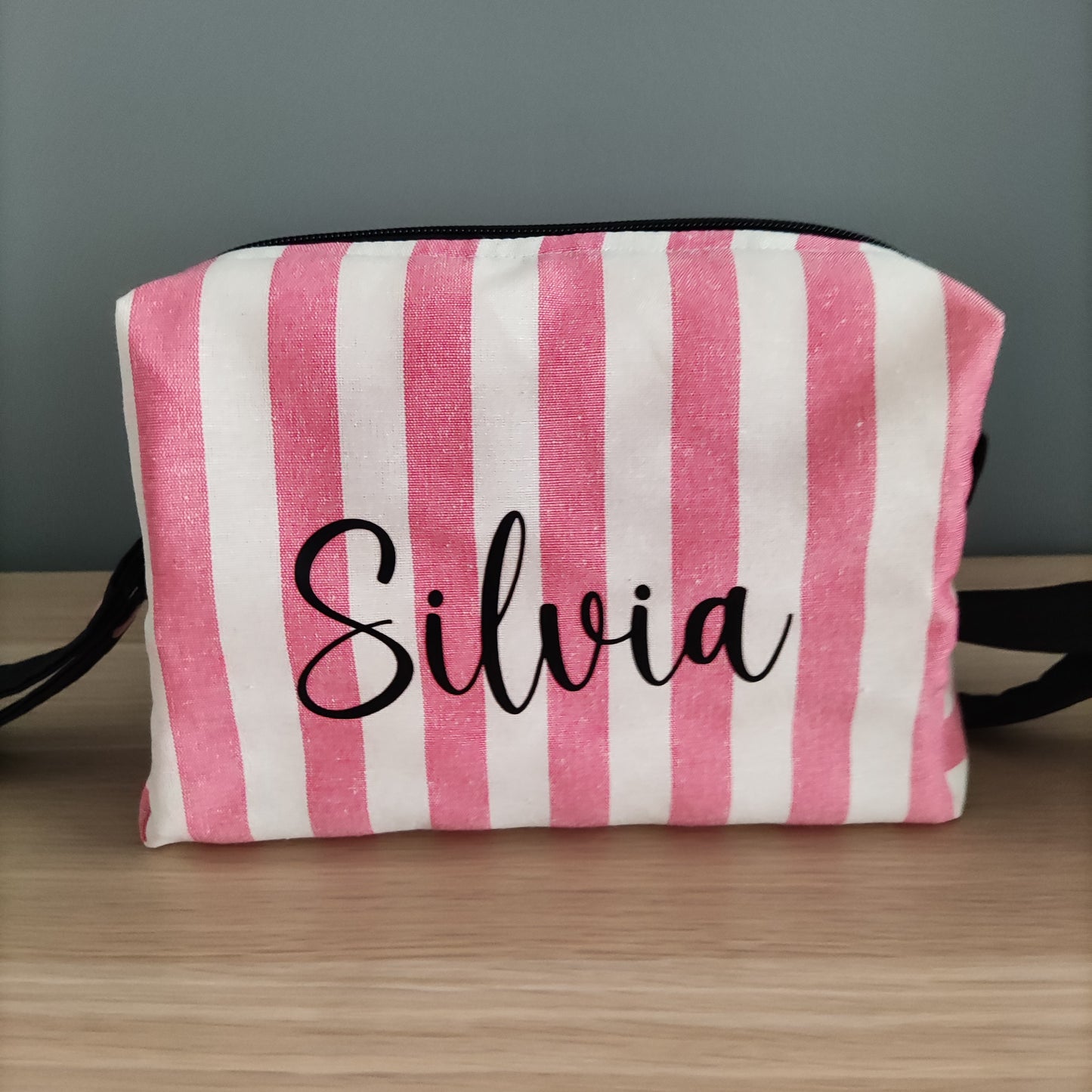 Pochette a righe con nome