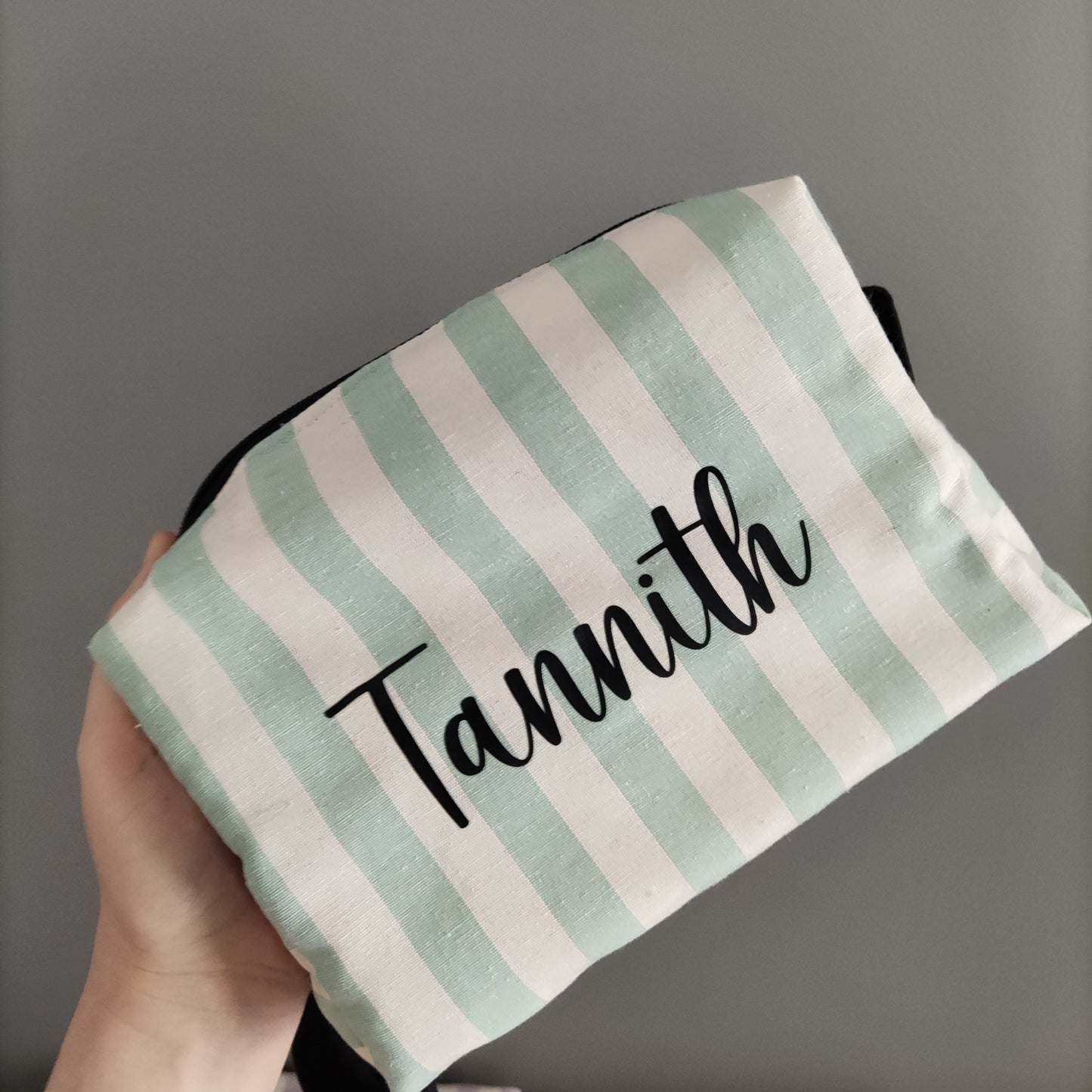 Pochette a righe con nome