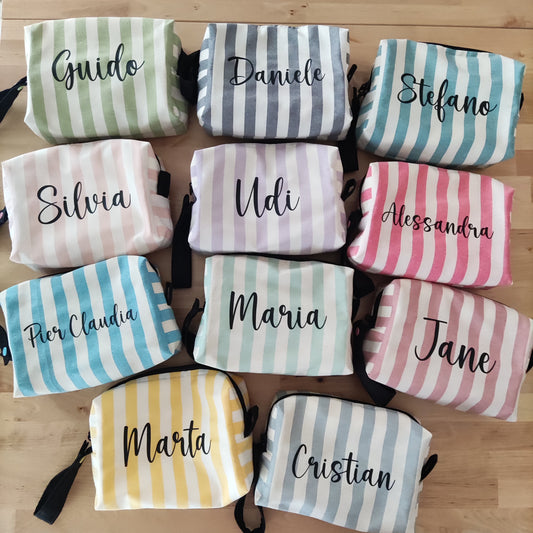 Pochette a righe con nome