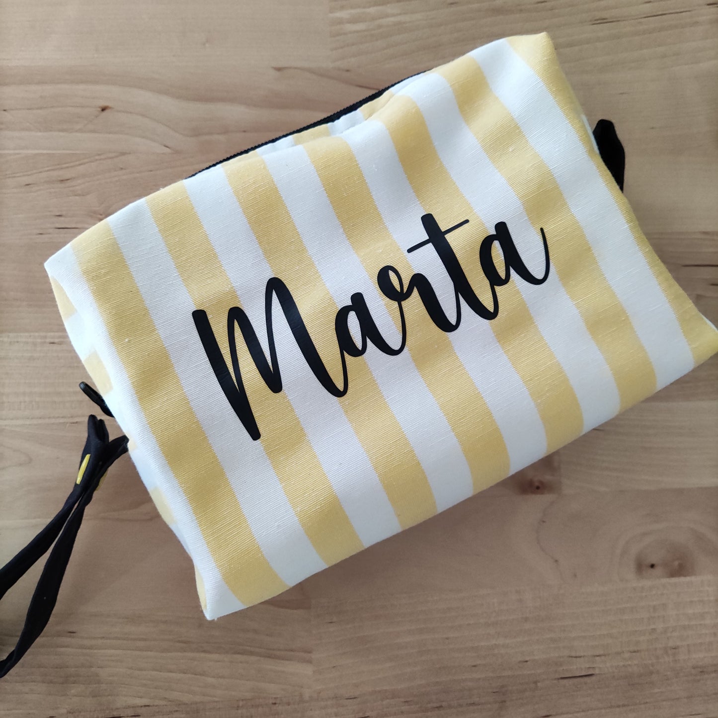 Pochette a righe con nome