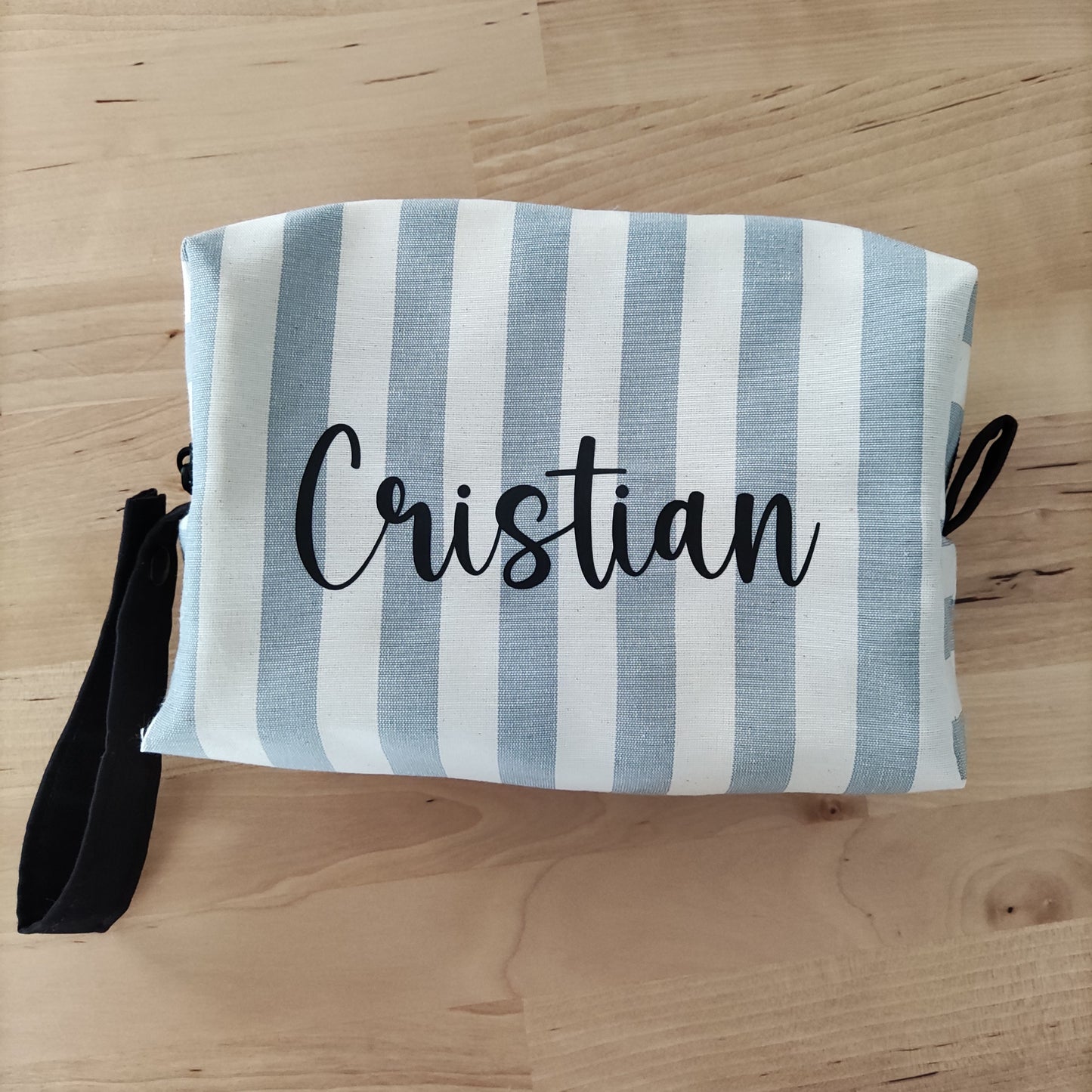 Pochette a righe con nome