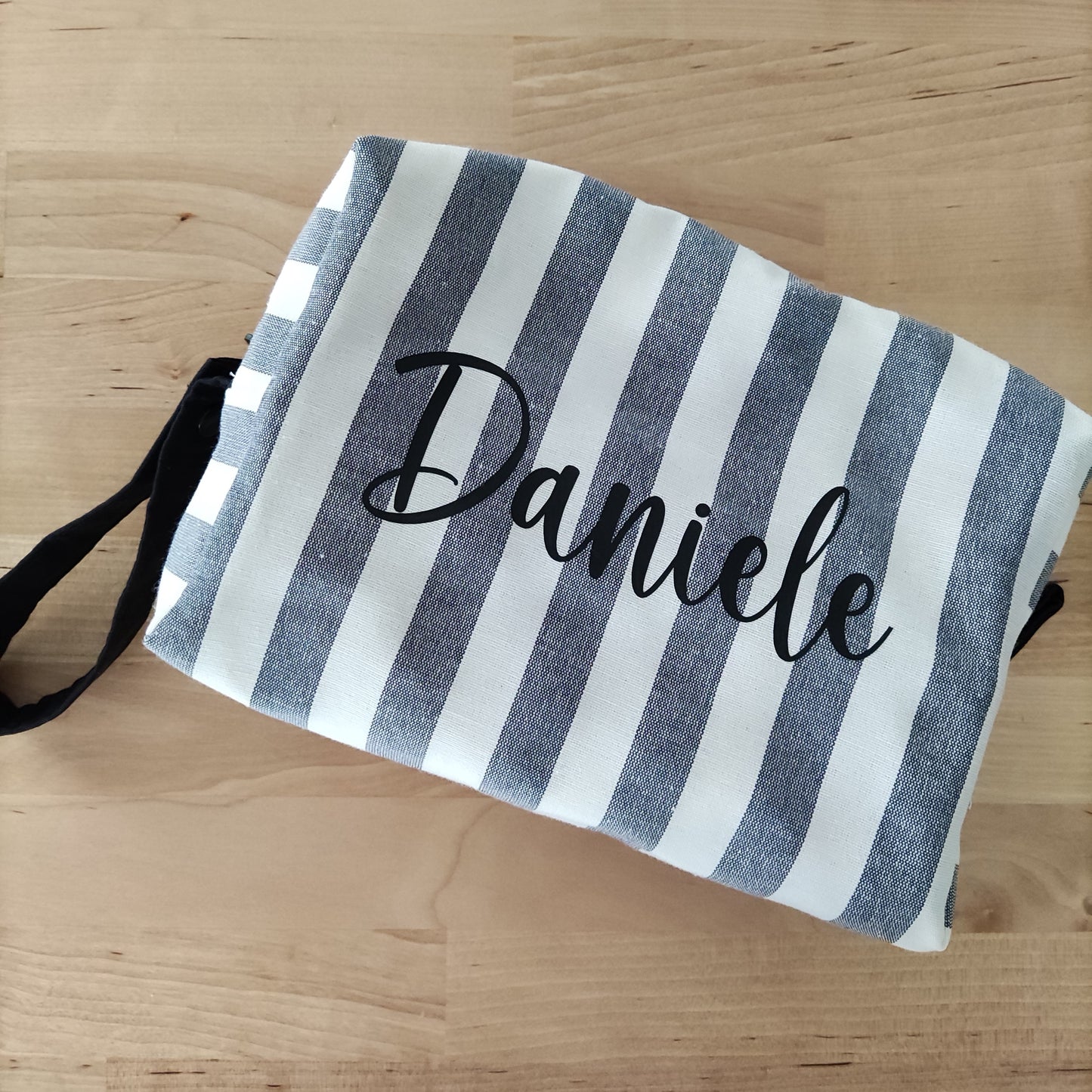 Pochette a righe con nome