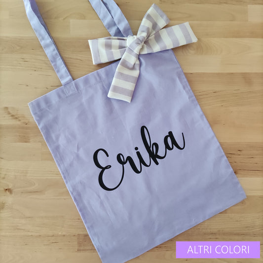 Shopper con nome e fiocco