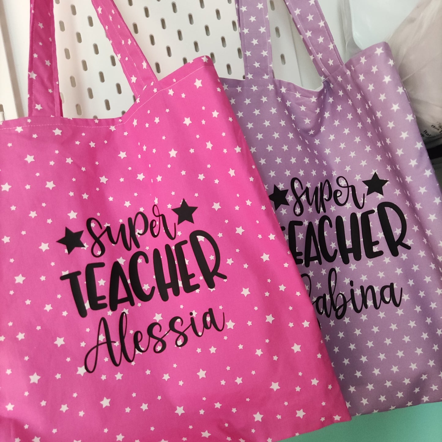 Shopper fantasia stelline con scritta personalizzata