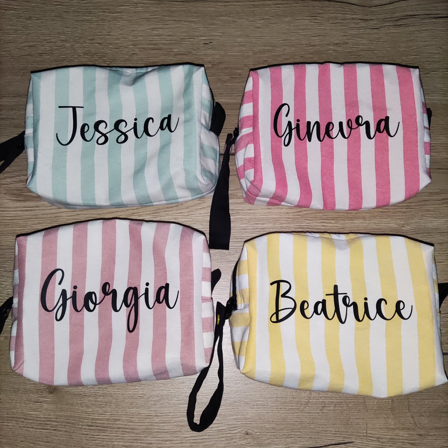 Pochette a righe con nome