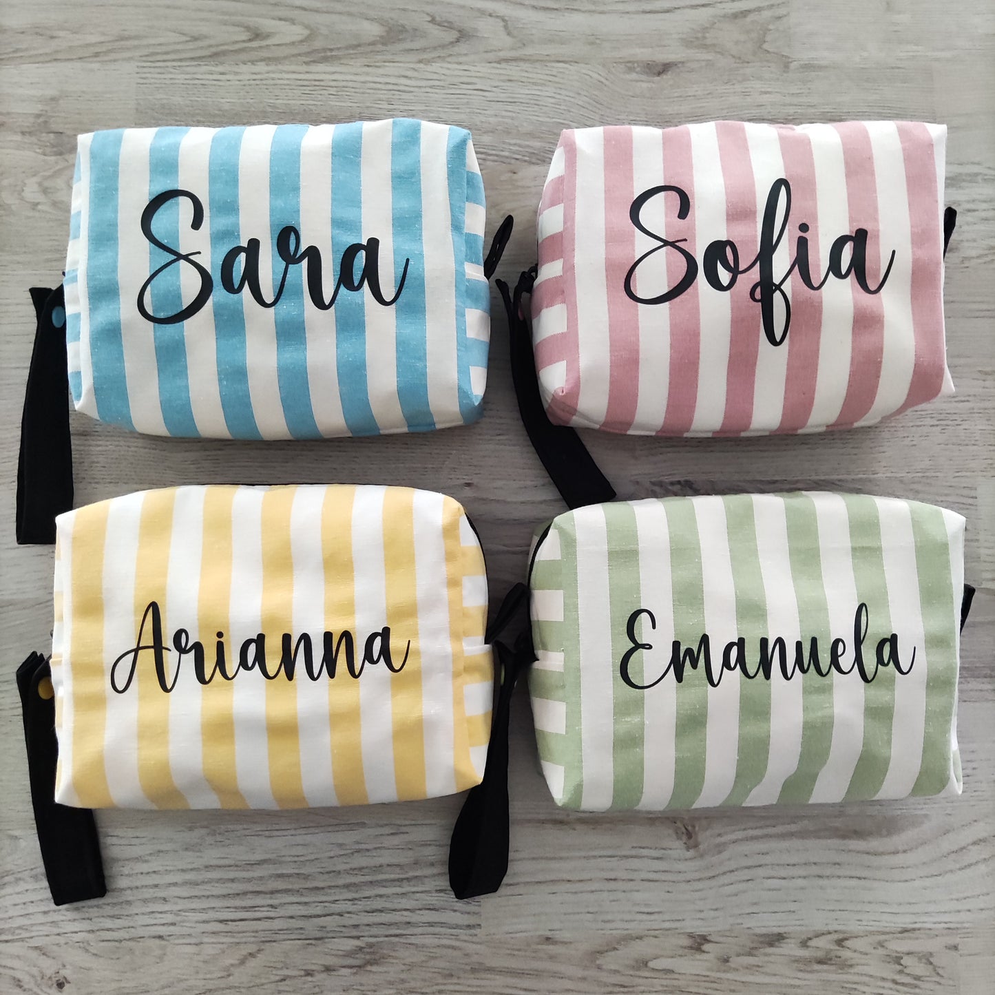 Pochette a righe con nome