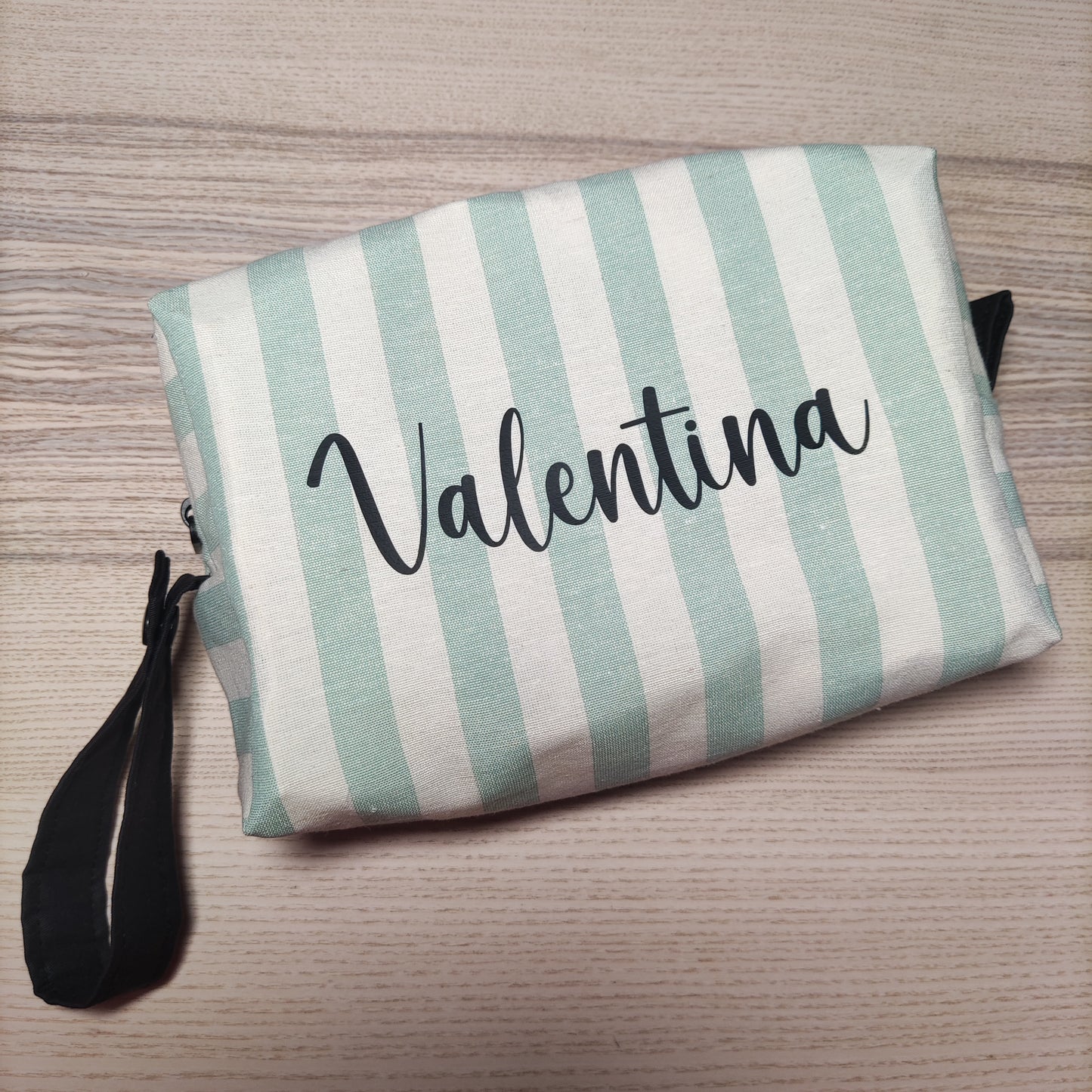 Pochette a righe con nome