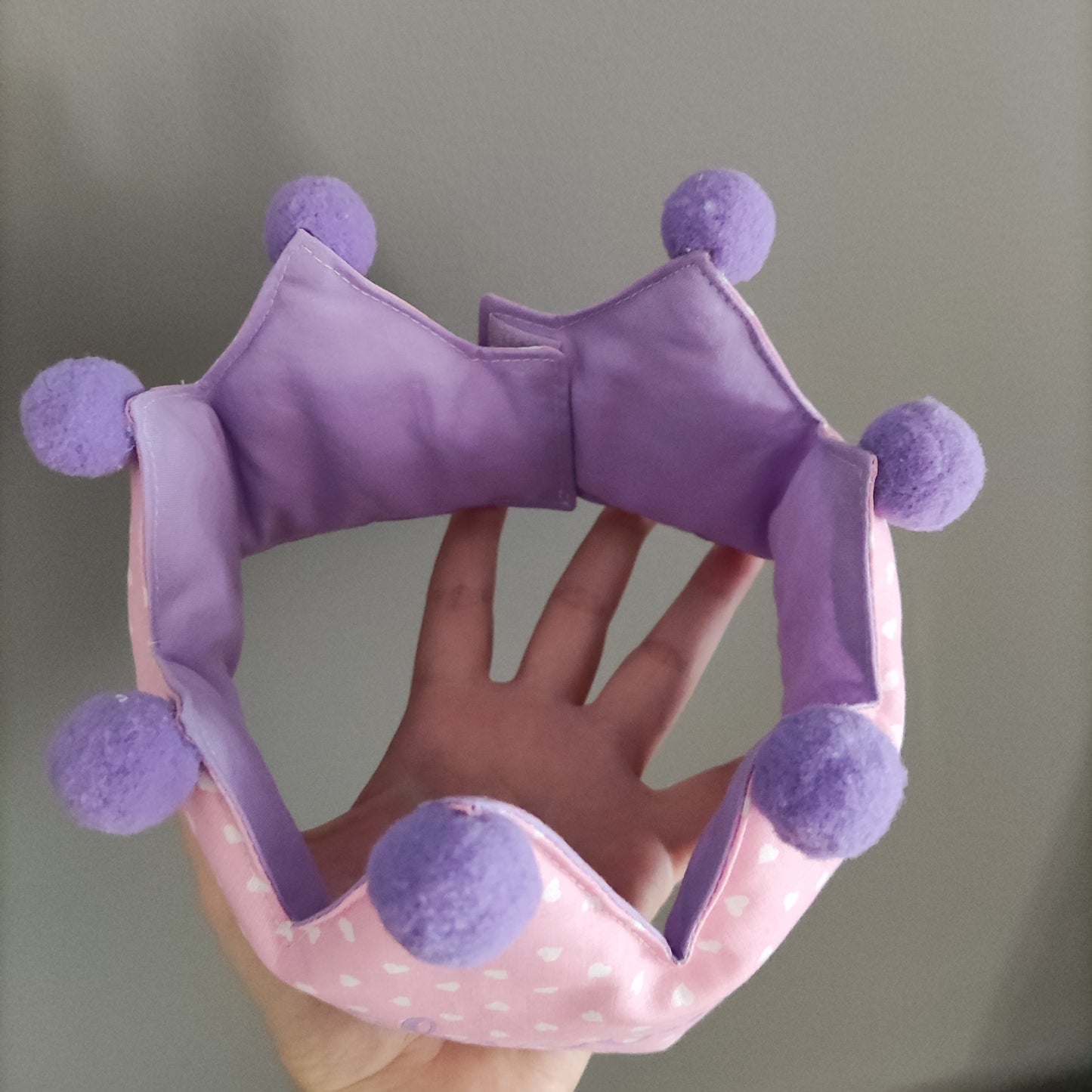 Coroncina primo compleanno rosa con nome