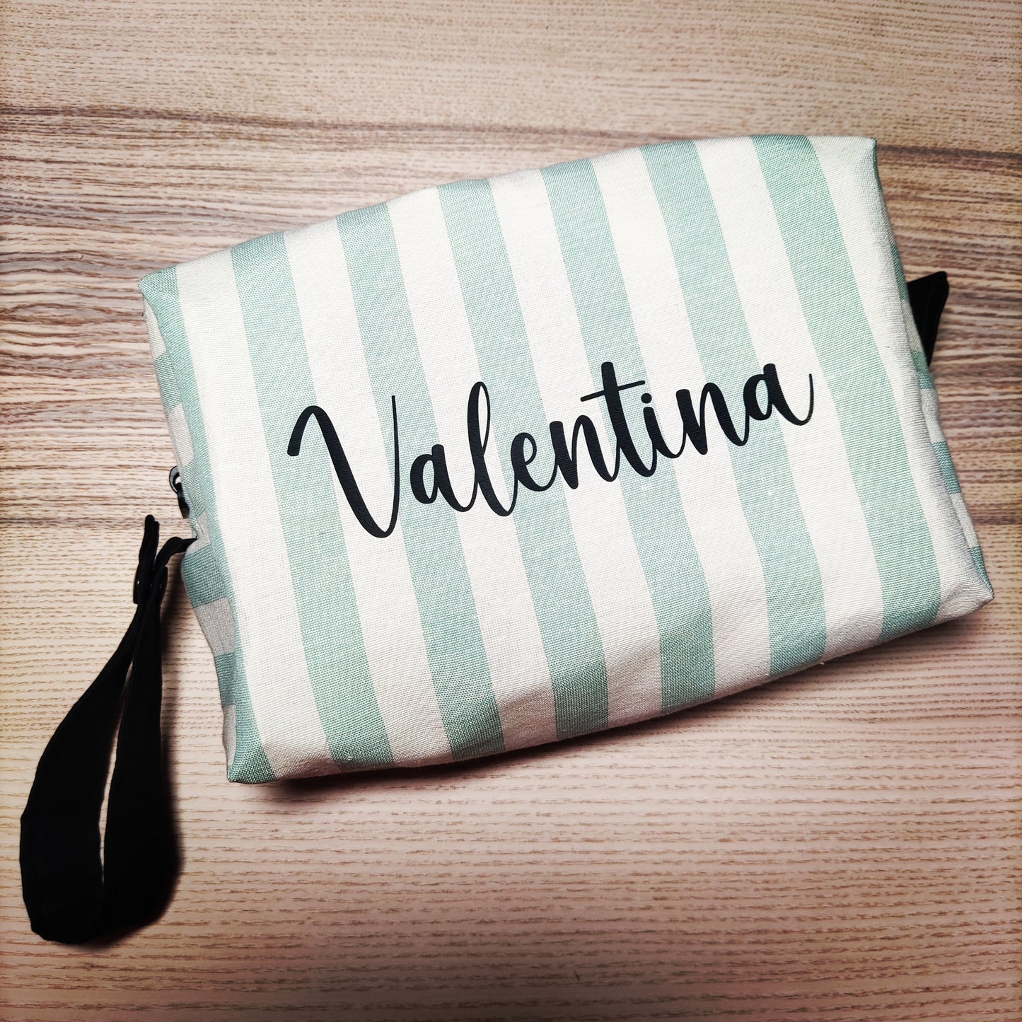 Pochette a righe con nome