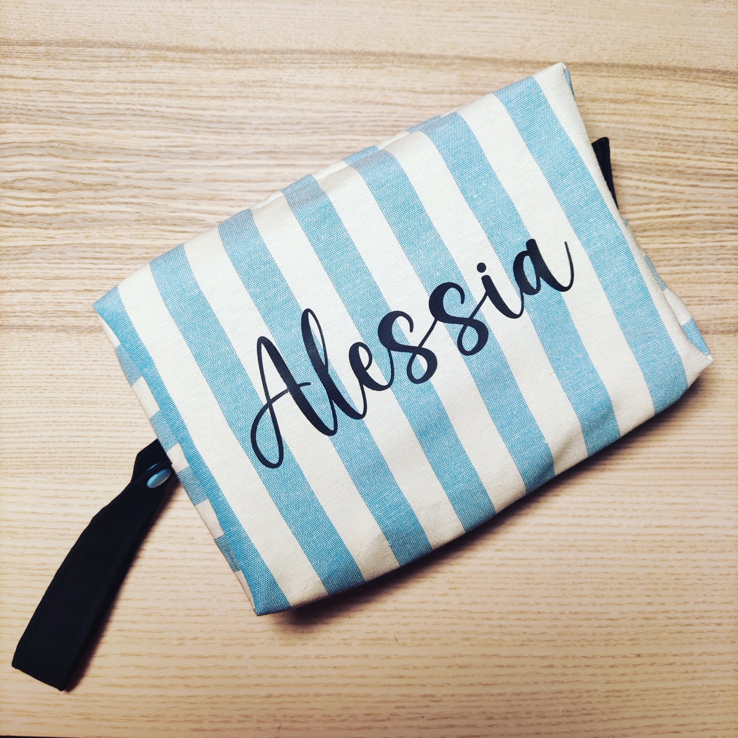 Pochette a righe con nome