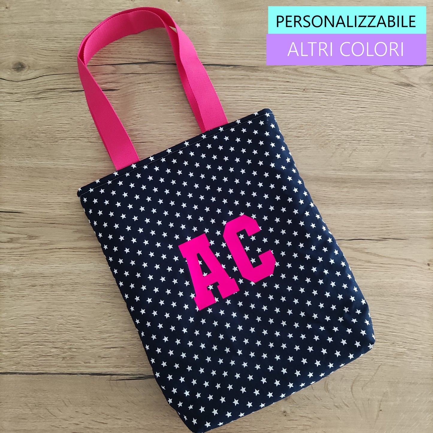 Borsa morbida imbottita fantasia stelle