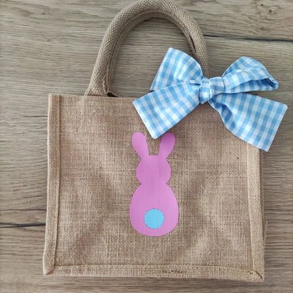 Borsa in juta con coniglietto