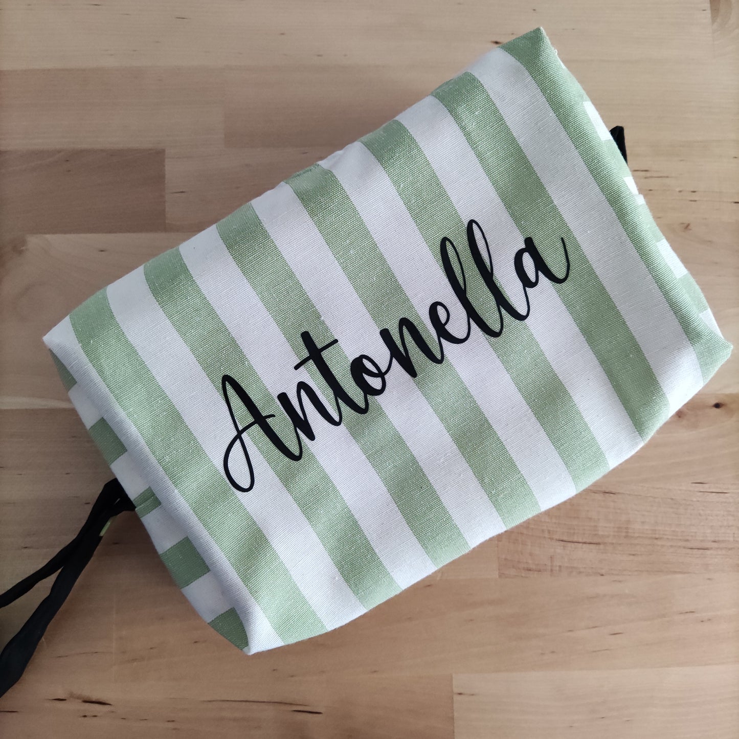 Pochette a righe con nome