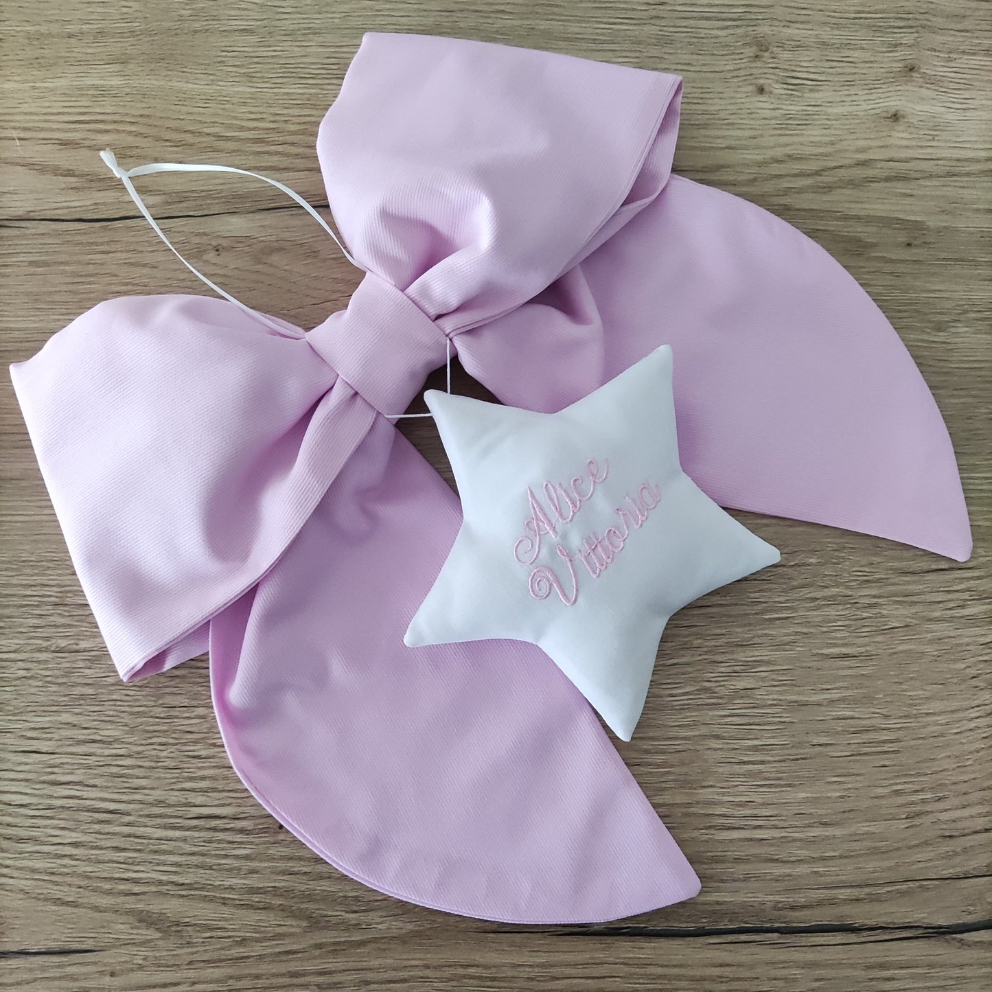Fiocco nascita essential ROSA CONFETTO