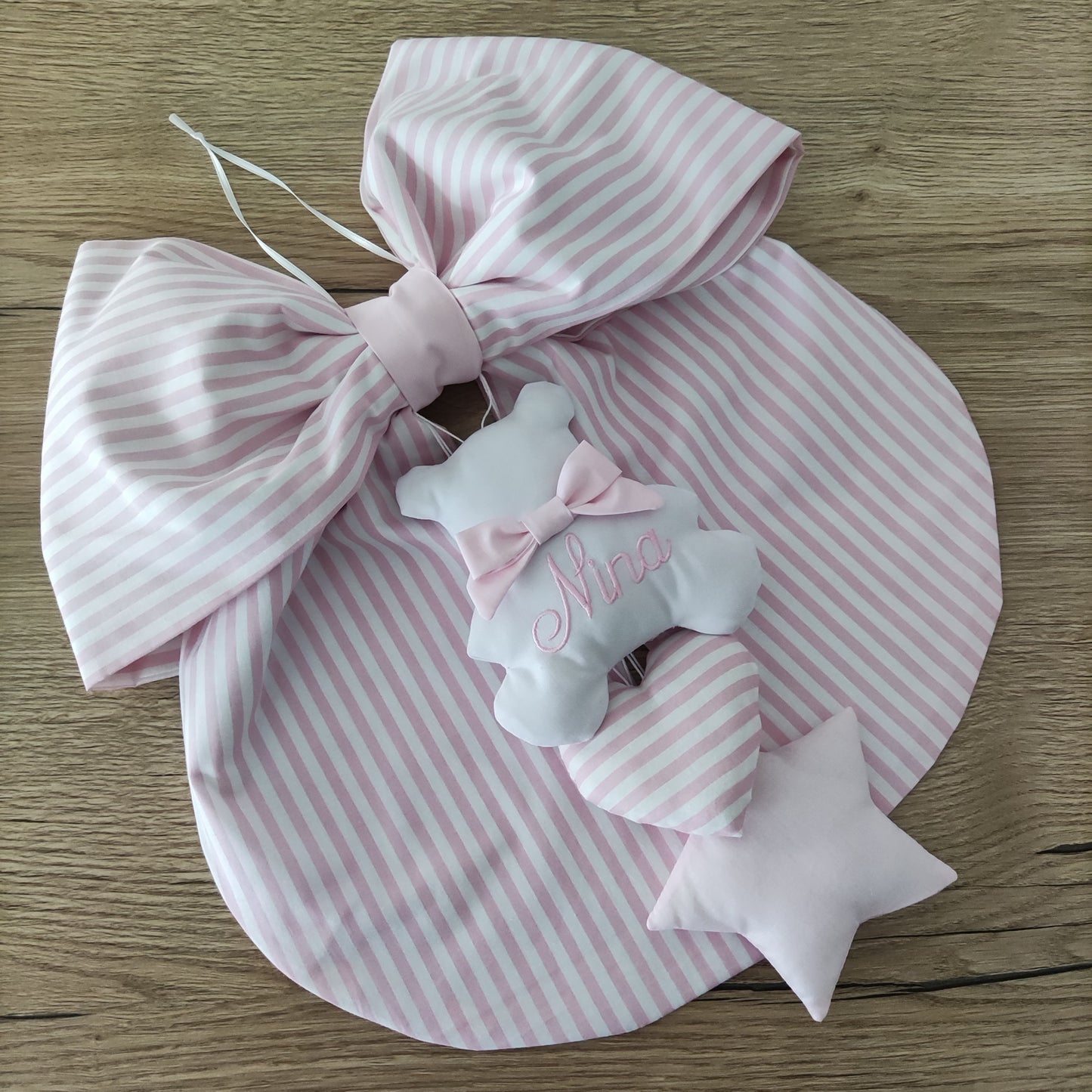 Fiocco nascita a righe - Soggetto personalizzabile