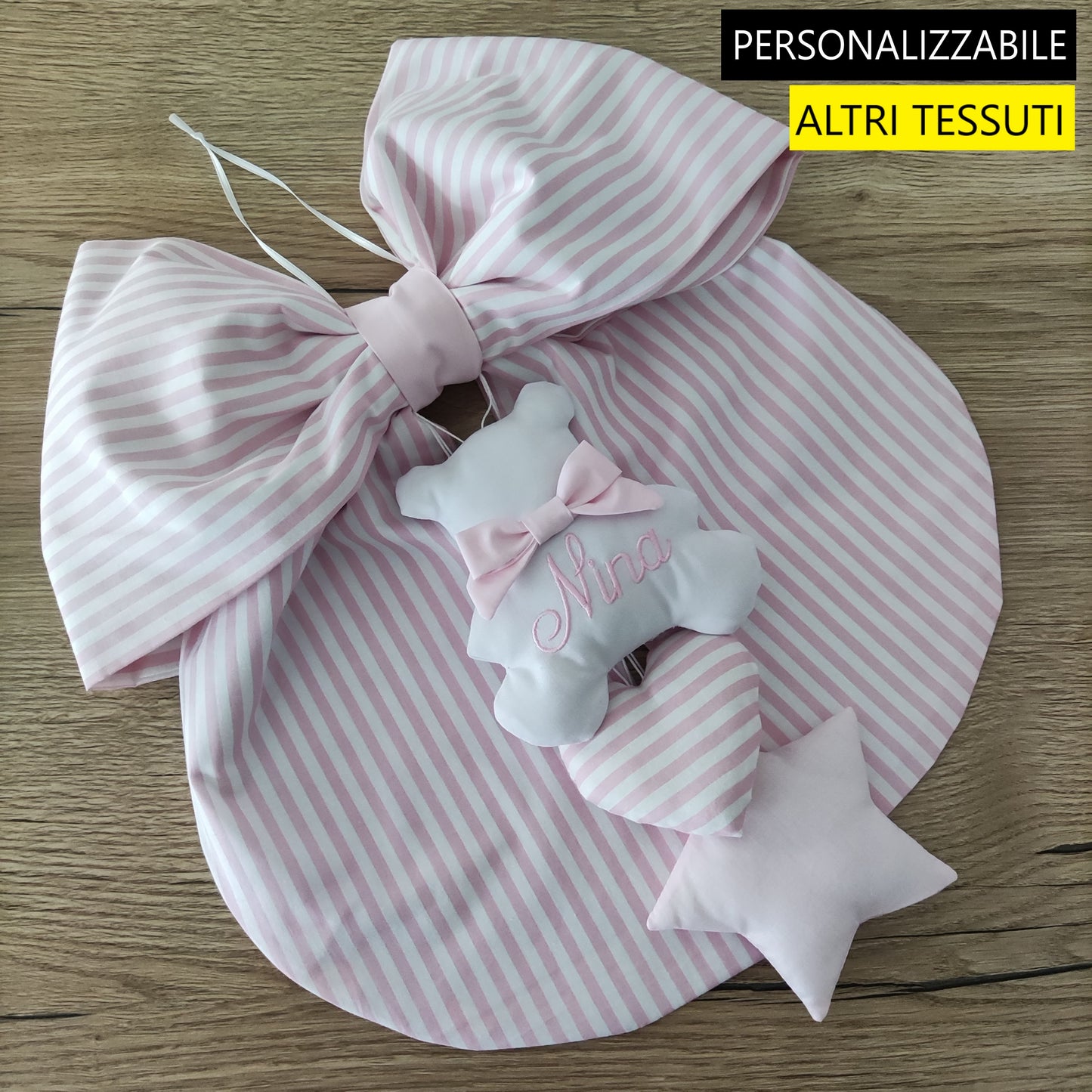 Fiocco nascita a righe - Soggetto personalizzabile