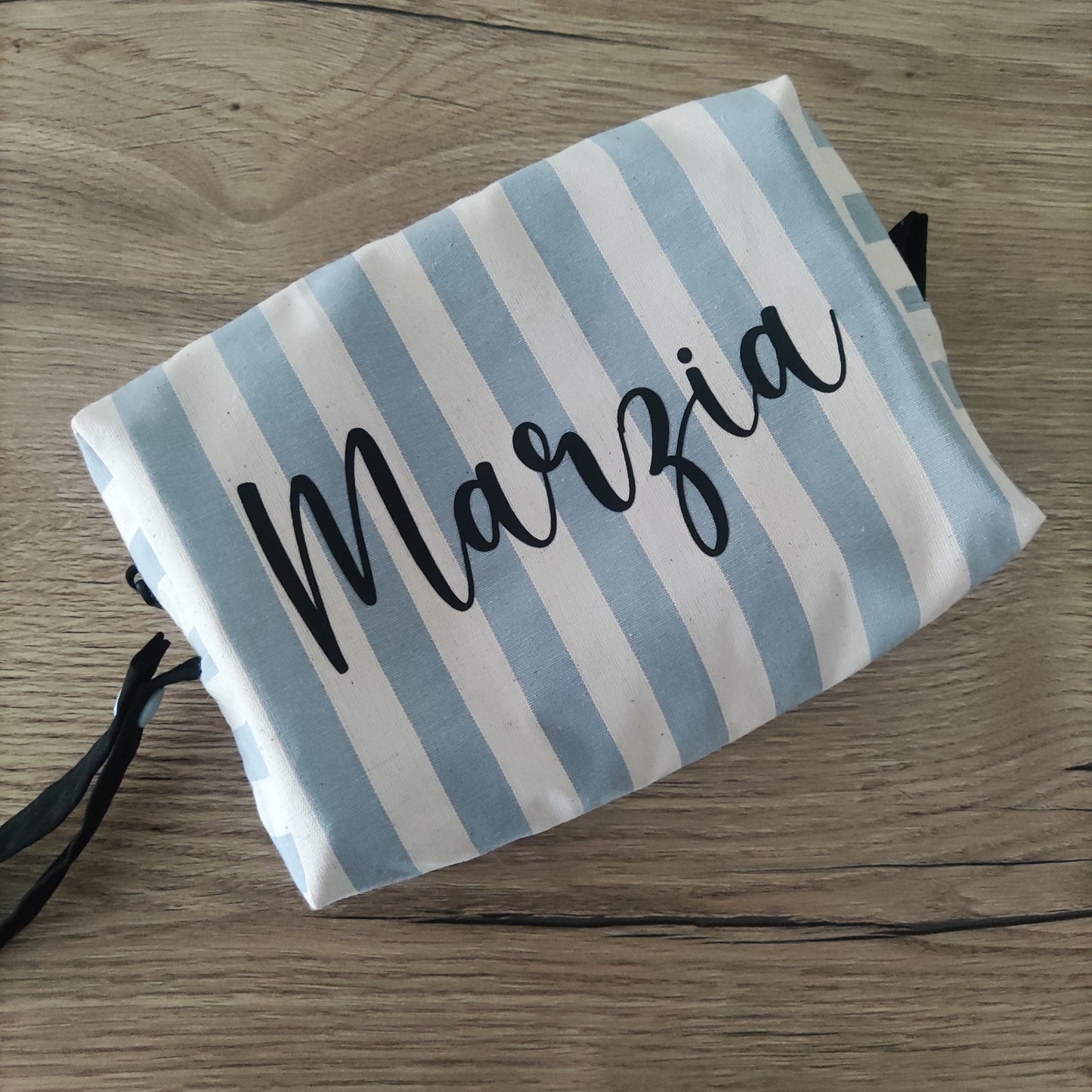 Pochette a righe con nome