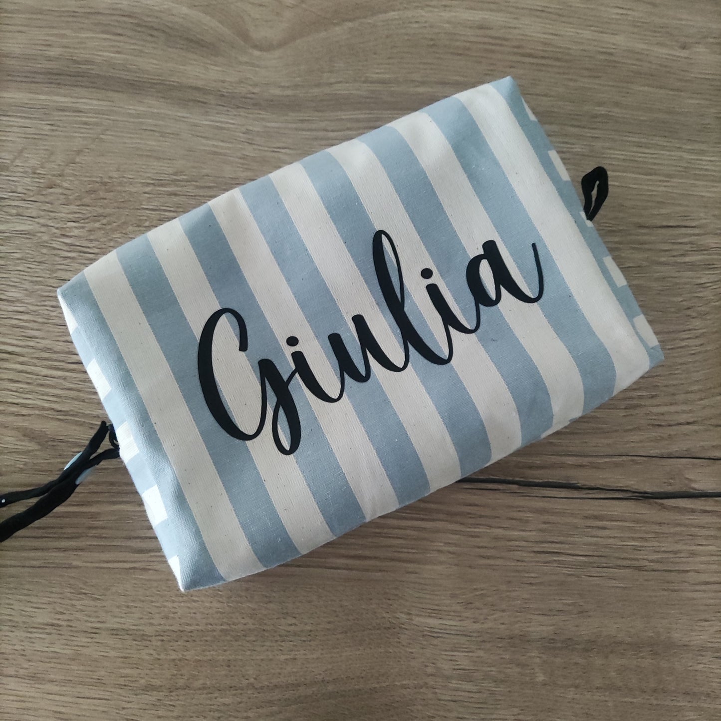 Pochette a righe con nome