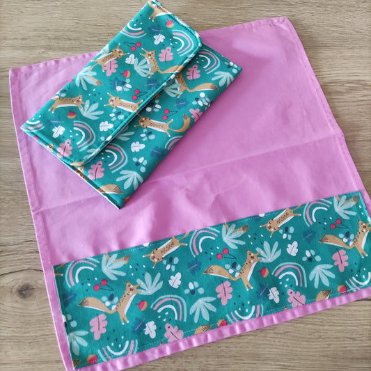 Porta tovagliolo asilo con tovagliolo - Fantasia scoiattoli