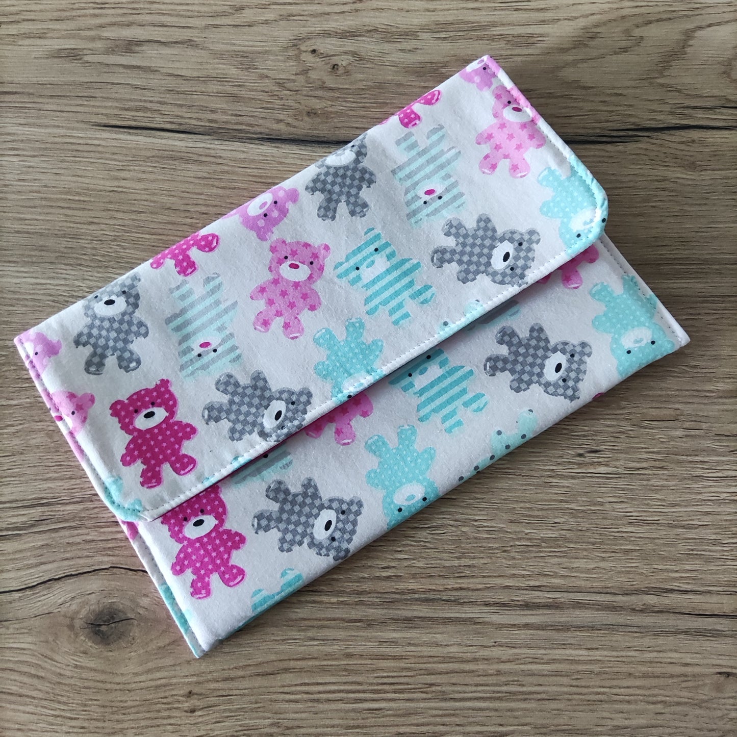 Porta tovagliolo asilo con tovagliolo - Fantasia orsetti rosa