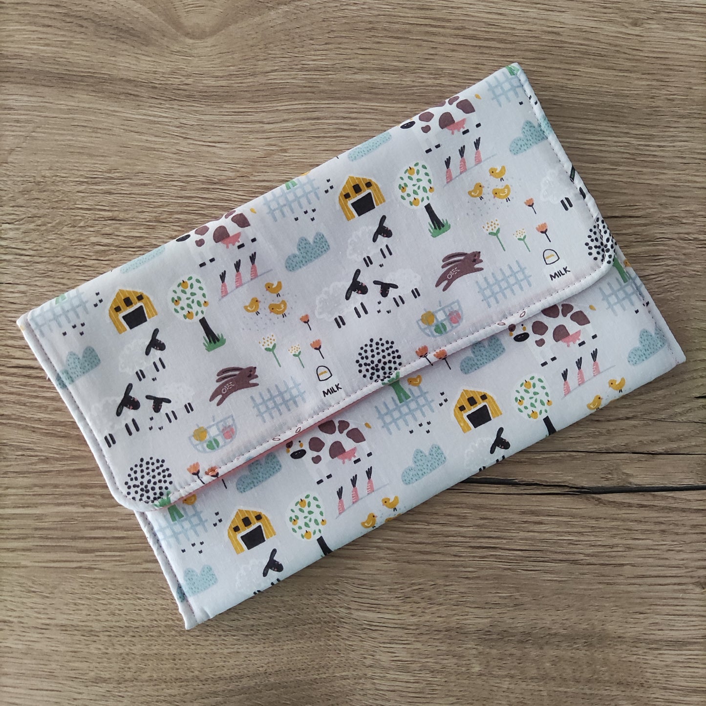 Porta tovagliolo asilo con tovagliolo - Fattoria rosa e giallo