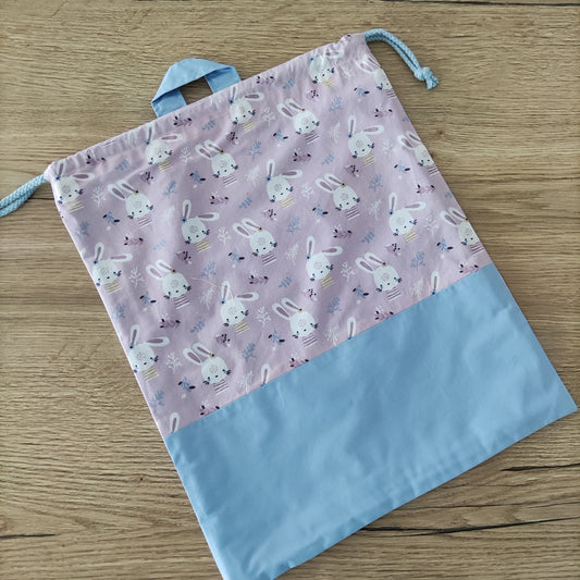 Sacca asilo - Coniglietti lilla