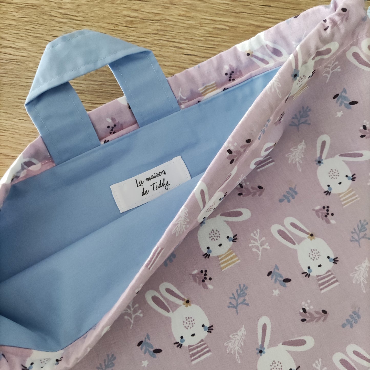 Sacca asilo - Coniglietti lilla