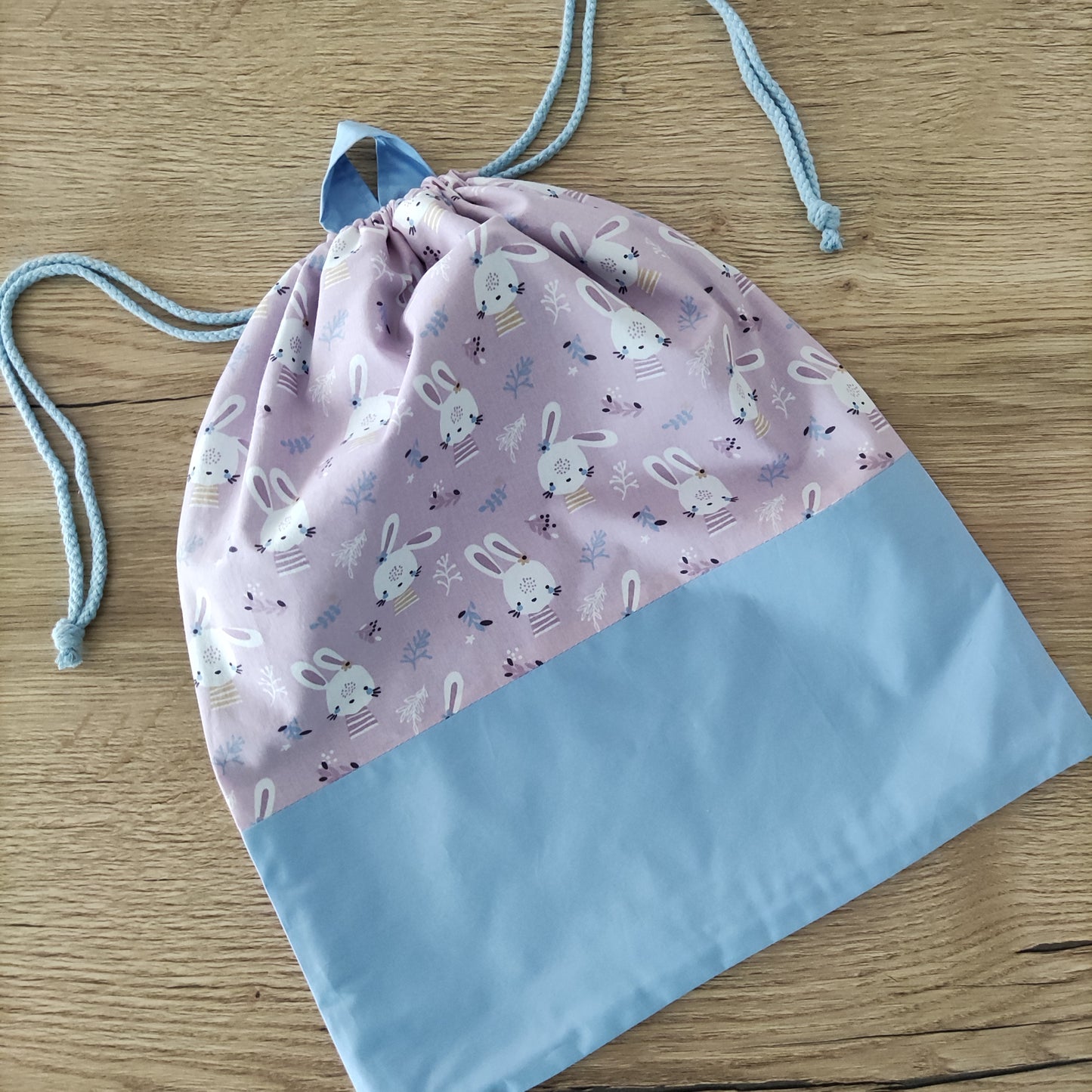 Sacca asilo - Coniglietti lilla