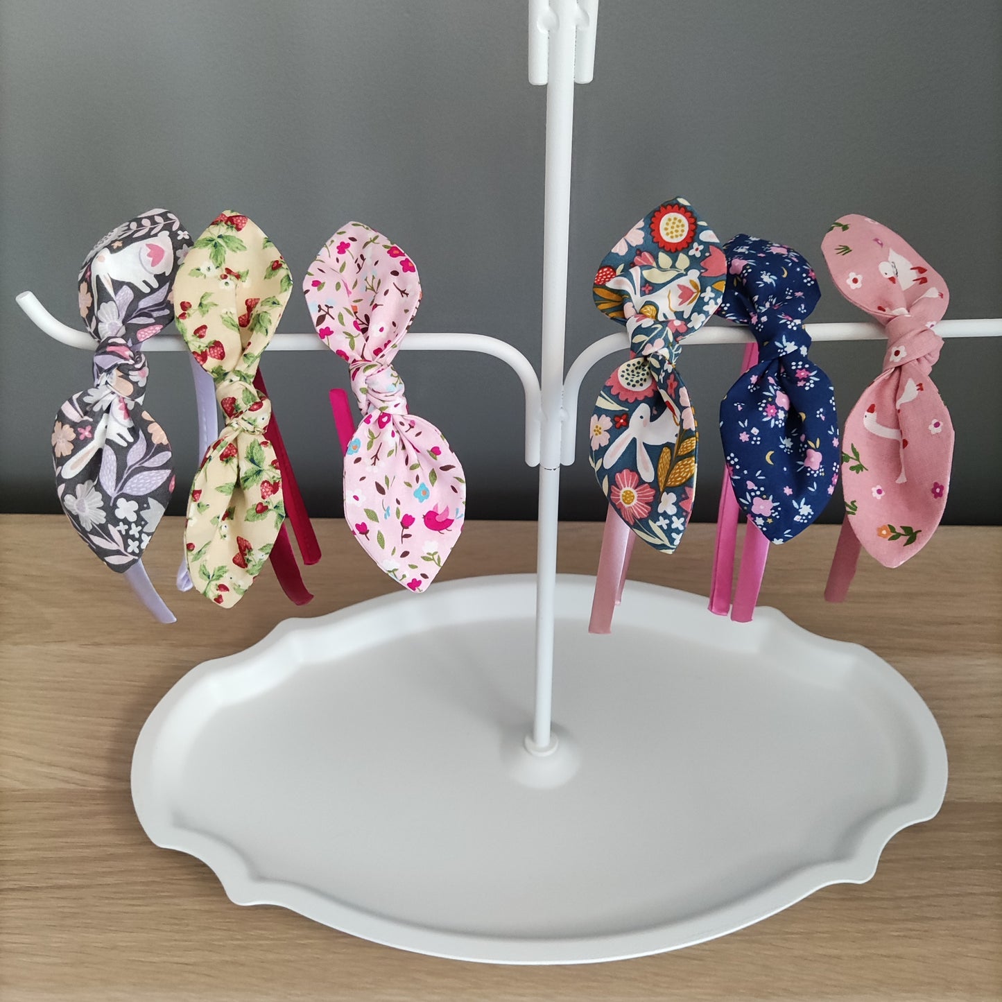 Cerchietto con fiocchetto fantasie primaverili