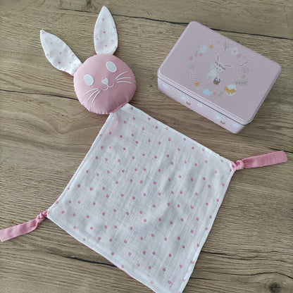 Doudou coniglietto con scatolina pasquale