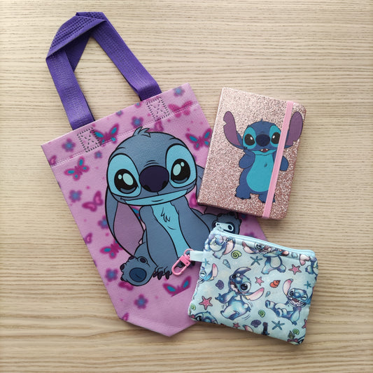 Mini Pochette Stitch azzurra