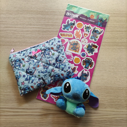 Pochette Stitch azzurra piatta misura piccola