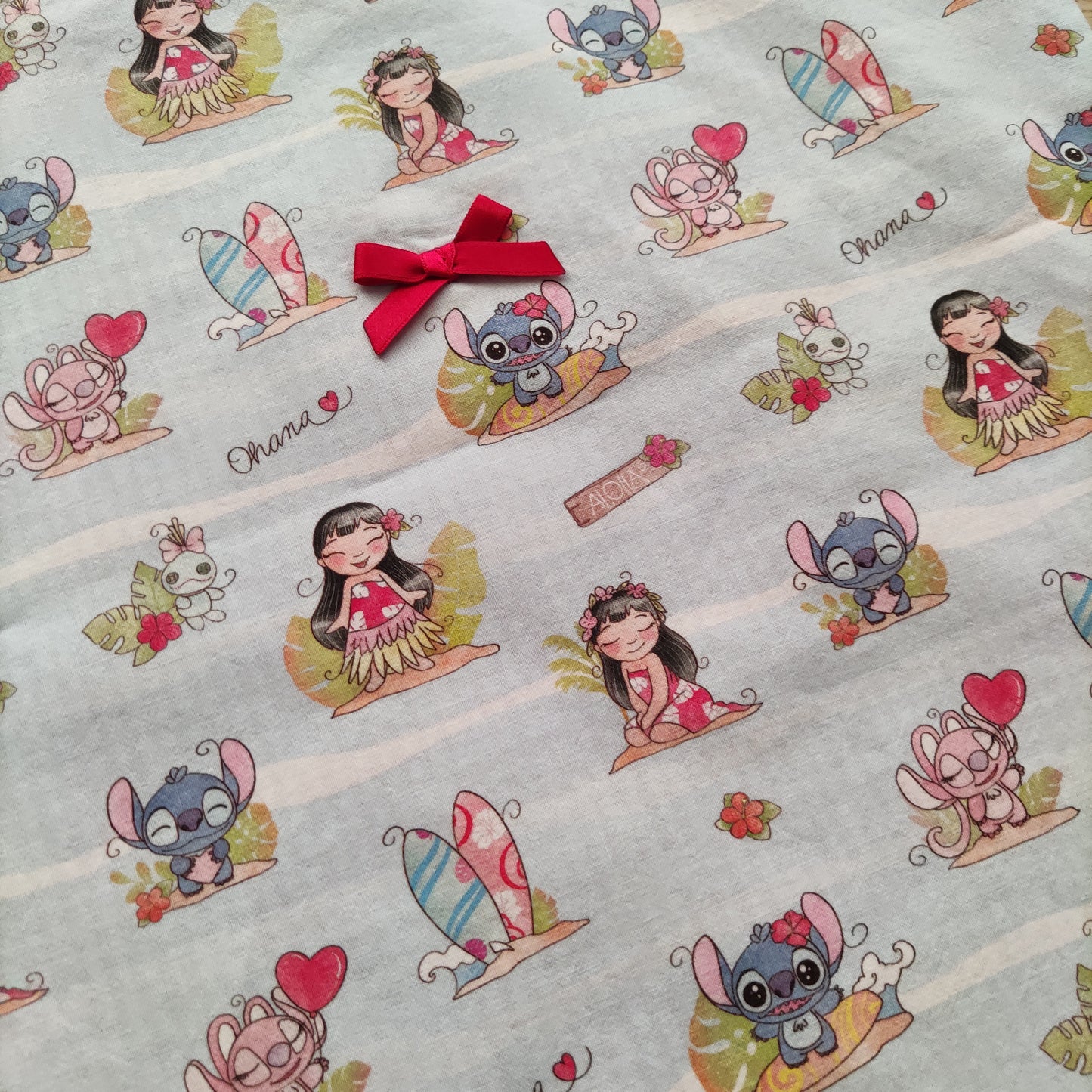 Shopper con fodera Stitch rossa