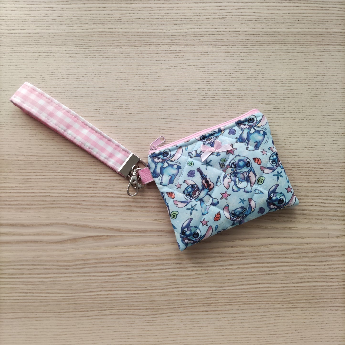 Pochette + portachiavi Stitch azzurro