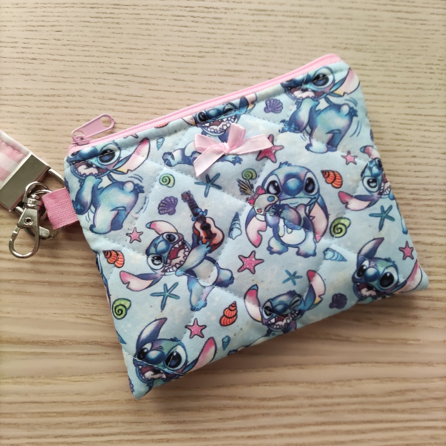 Pochette + portachiavi Stitch azzurro