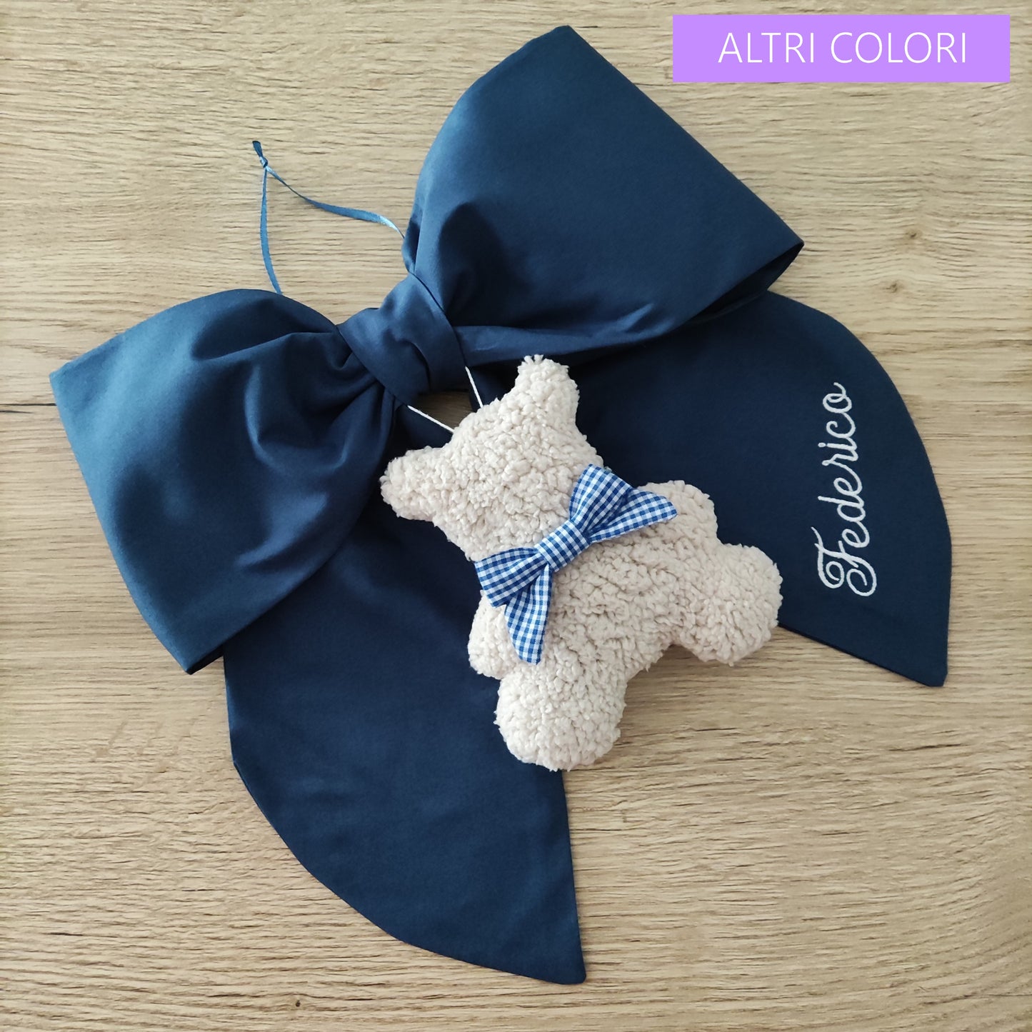 Fiocco nascita Essential con orsetto Teddy - Clinica