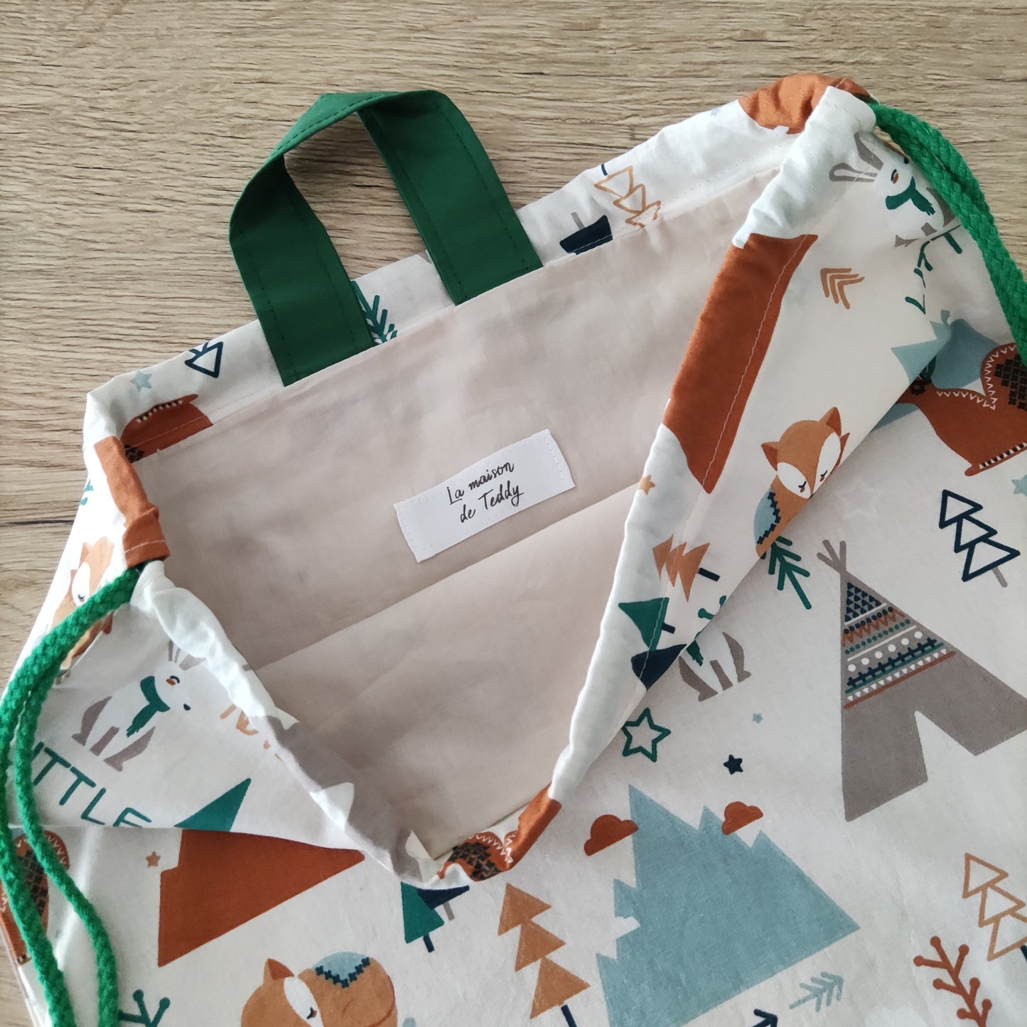 Zainetto sacca asilo Animali indiani