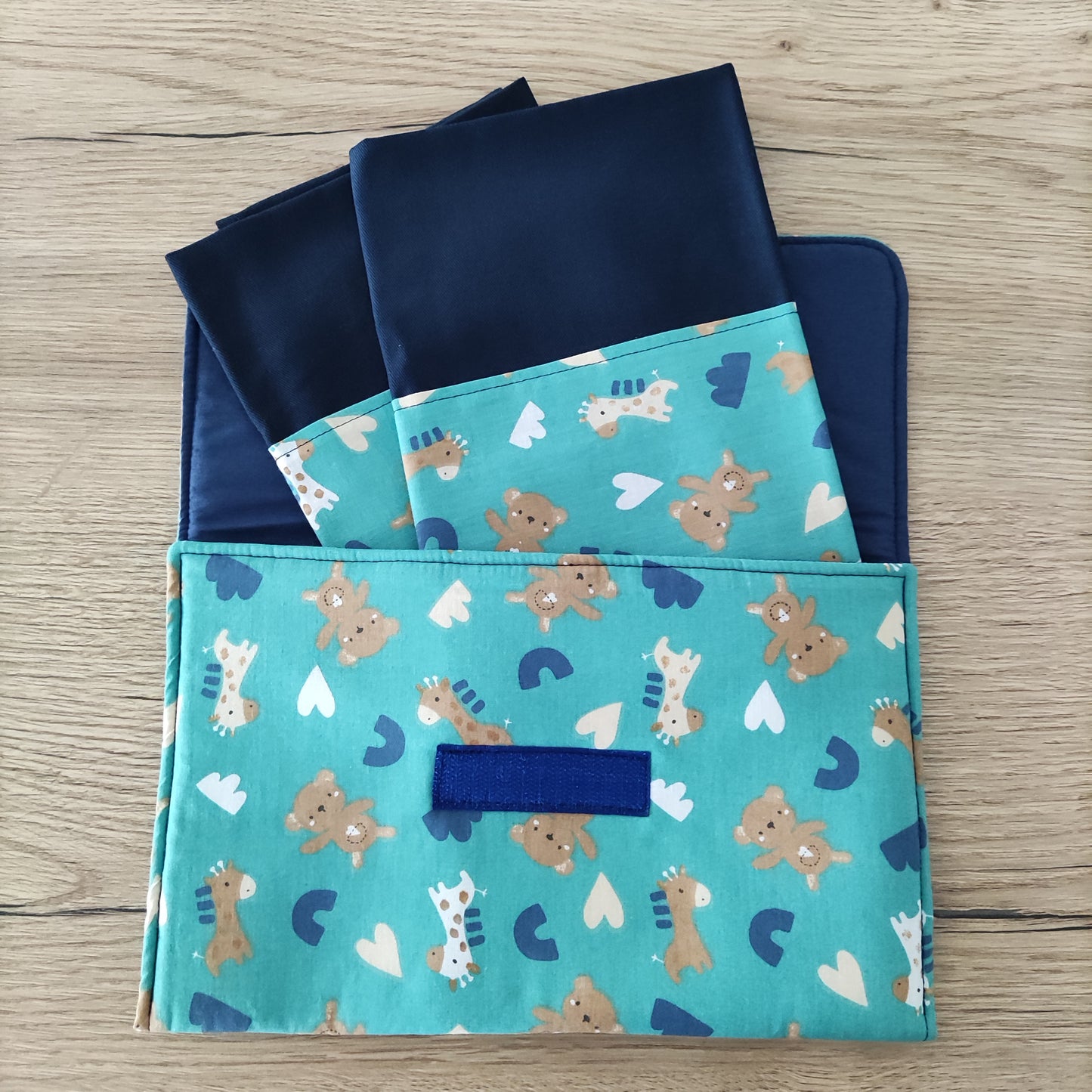 Porta tovagliolo con 2 tovaglioli - Orsetti e giraffe